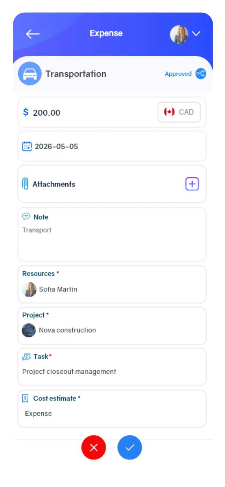 Operate task list view